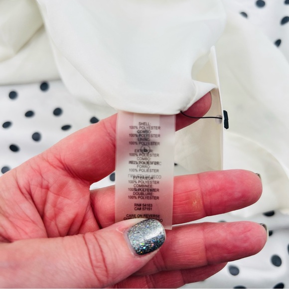 Karl Lagerfeld Black and White Polka Dot Dress Womans Size 6 Sleeveless High Low - Picture 6 of 9